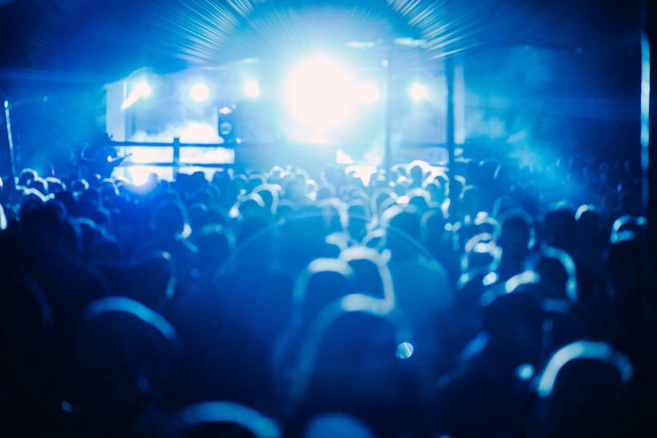 Party crowd at music concert