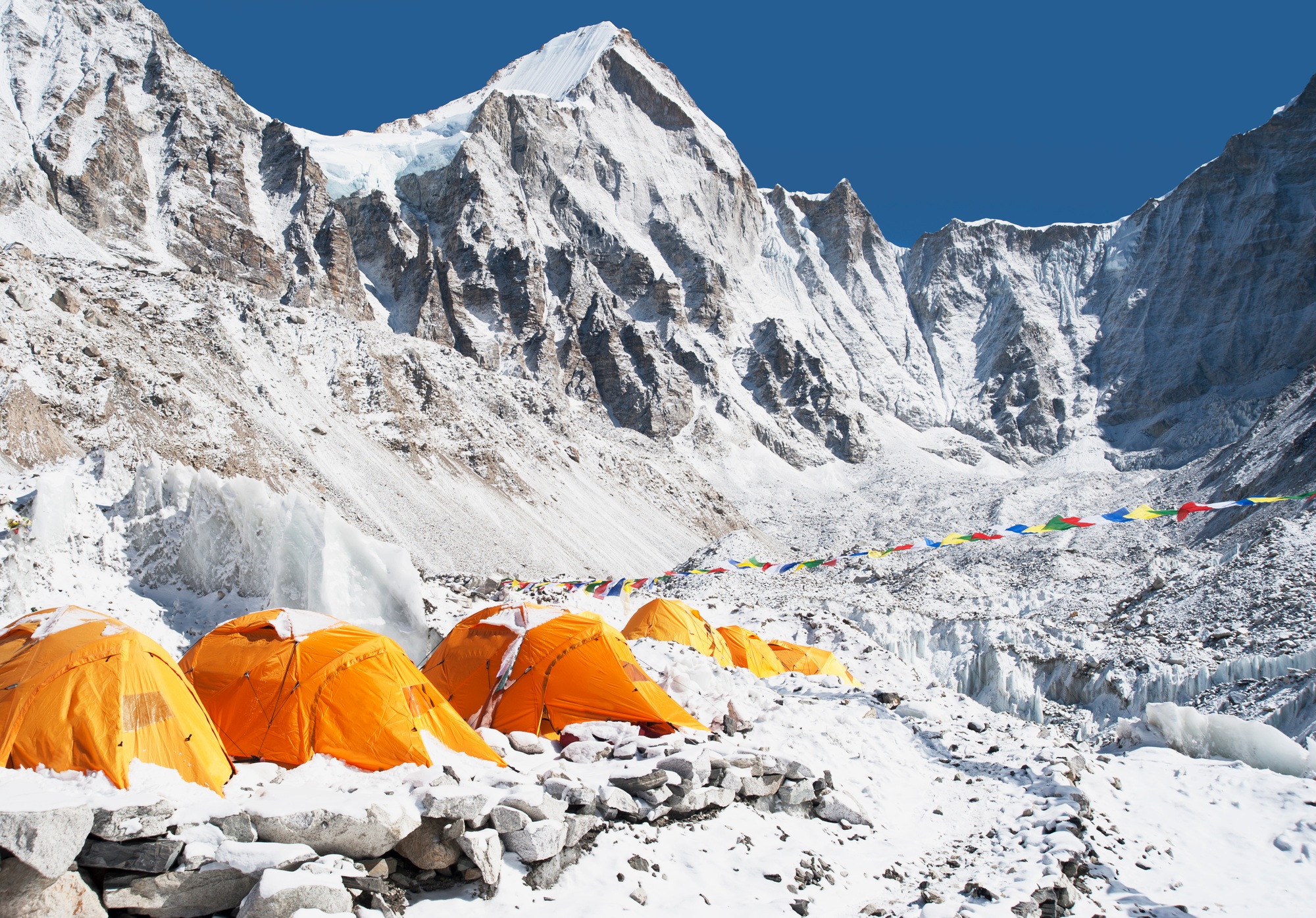 Base camp tents, Everest, Khumbu region, Nepal