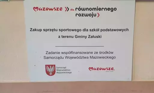 Zakup sprzętu sportowego dla szkół podstawowych z terenu Gminy Załuski
