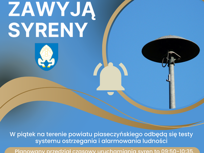 UWAGA! Testy systemu ostrzegania i alarmowania ludności