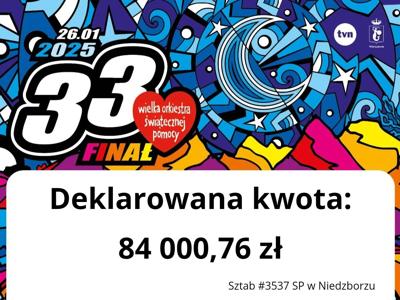 Podsumowanie 33 Finału WOŚP w Niedzborzu