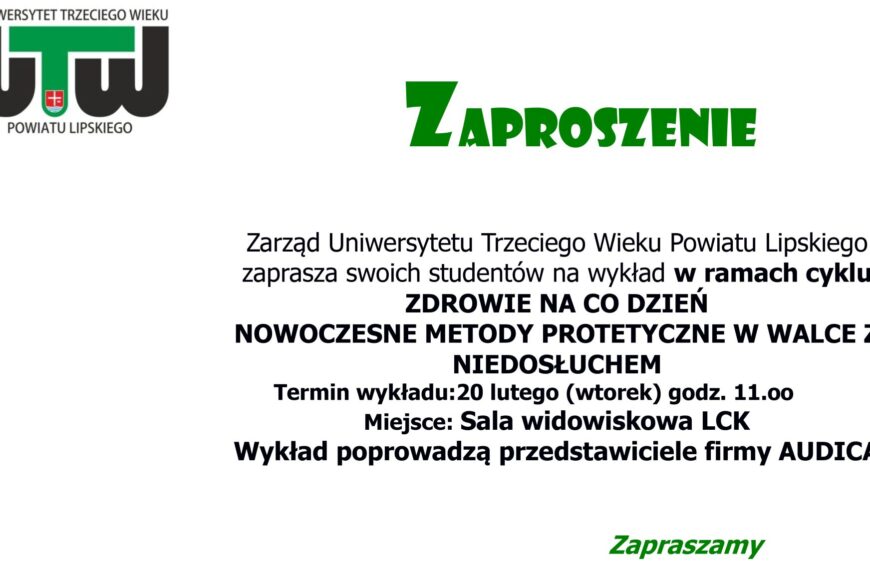 Zaproszenie wykład UTW