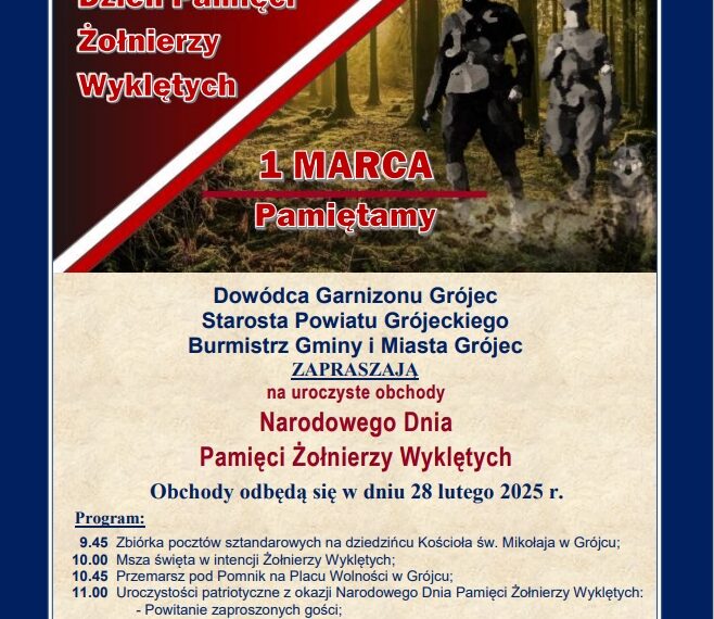 Zaproszenie na obchody Narodowego Dnia Pamięci Żołnierzy Wyklętych…
