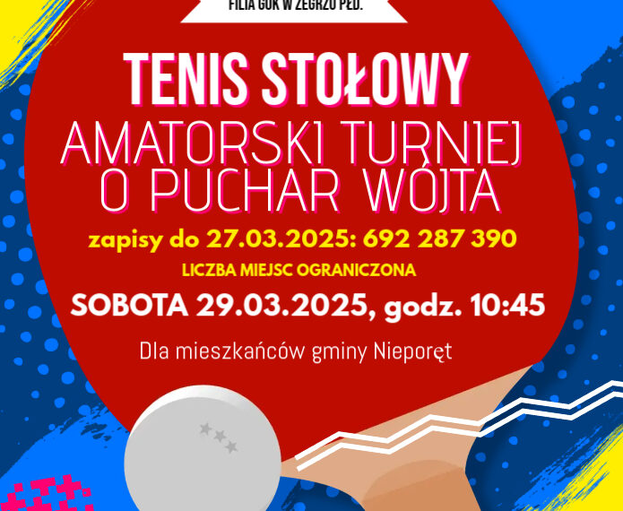 Amatorski turniej tenisa stołowego o puchar Wójta Gminy Nieporęt