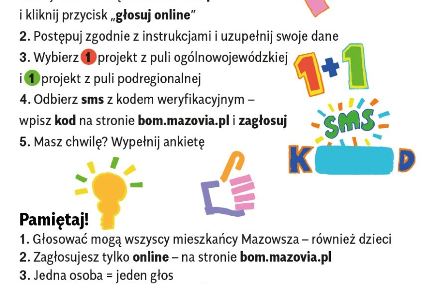 Trwa głosowanie na projekty w ramach 6. edycji Budżetu Obywatelskiego Mazowsza
