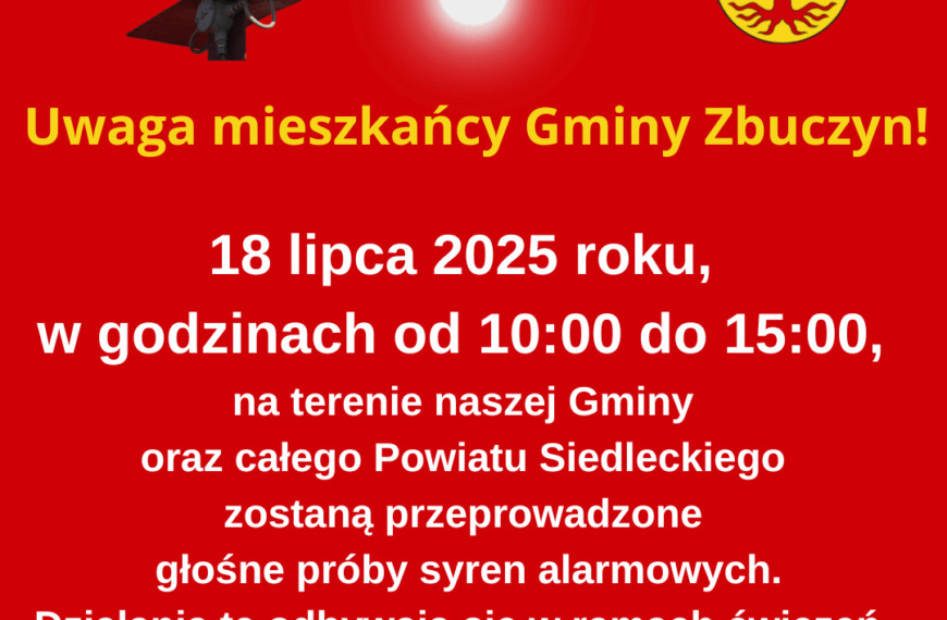 Uwaga mieszkańcy Gminy Zbuczyn! ⚠️