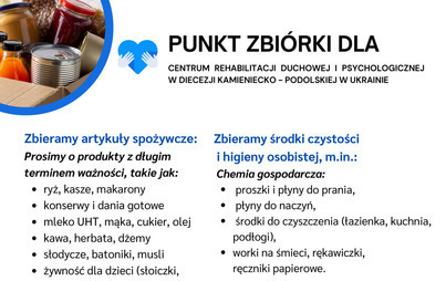 Zbiórka dla podopiecznych dla Centrum im. św. Jana Pawła II w Diecezji Kamieniecko-Podolskiej w Ukrainie