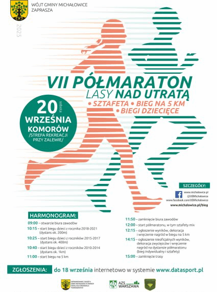 VII PÓŁMARATON „LASY NAD UTRATĄ” I BIEGI: NA 5 KM, DLA DZIECI i SZTAFET