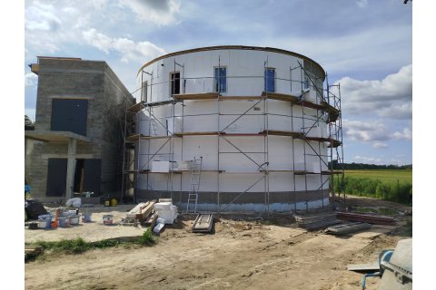 Postępy prac na budowie oczyszczalni ścieków w Obrytem