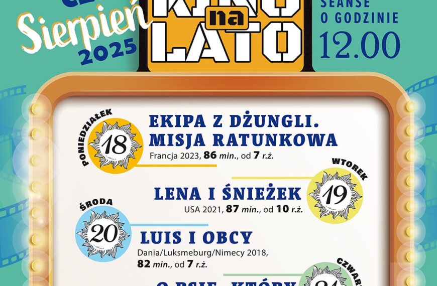 Kino na lato – edycja sierpniowa. „Kino za rogiem” w Teresinie zaprasza!