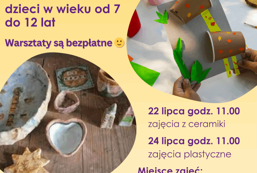 Warsztaty ceramiczne oraz plastyczne dla dzieci – zapraszamy!