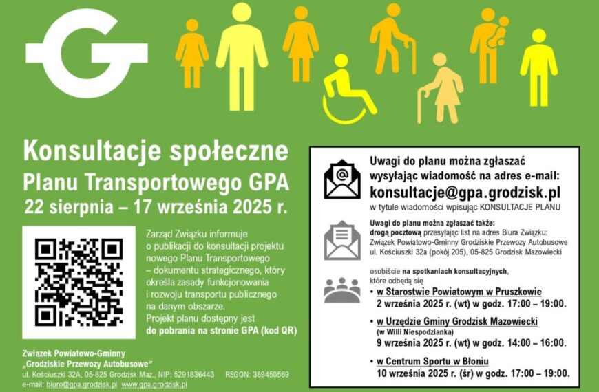 Trwają konsultacje społeczne nowego Planu Transportowego Grodziskich Przewozów Autobusowych