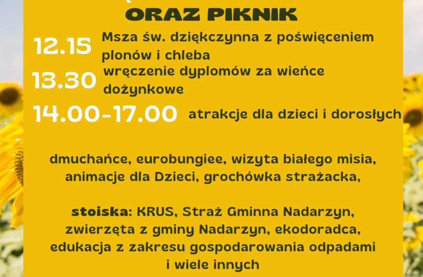 Podziękowanie za plony w Parku w Młochowie