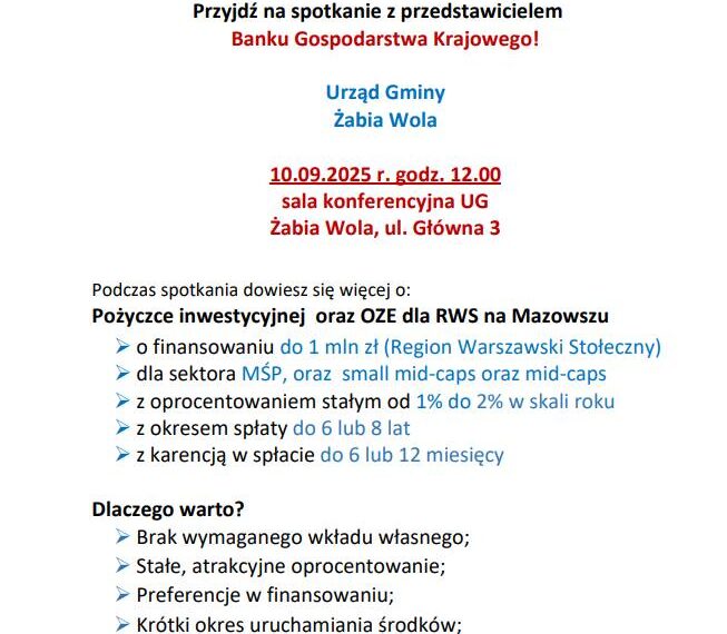 Spotkanie informacyjne dla przedsiębiorców