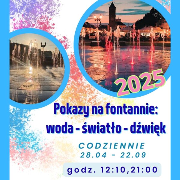 Zapraszamy na pokazy fontanny – woda, światło i dźwięk