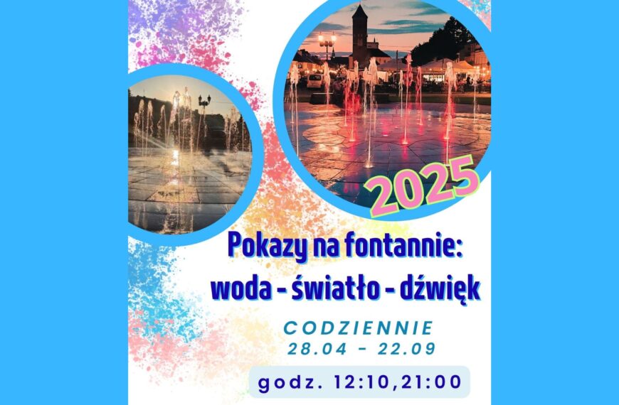 Zapraszamy na pokazy fontanny – woda, światło i dźwięk