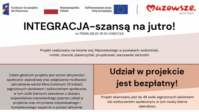 INTEGRACJA – szansą na jutro!