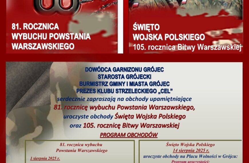 Obchody Święta Wojska Polskiego – 14 sierpnia (czwartek)