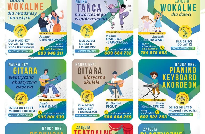 Oferta zajęć Teresińskiego Ośrodka Klutury w nadchodzącym roku artystycznym 2025/2026