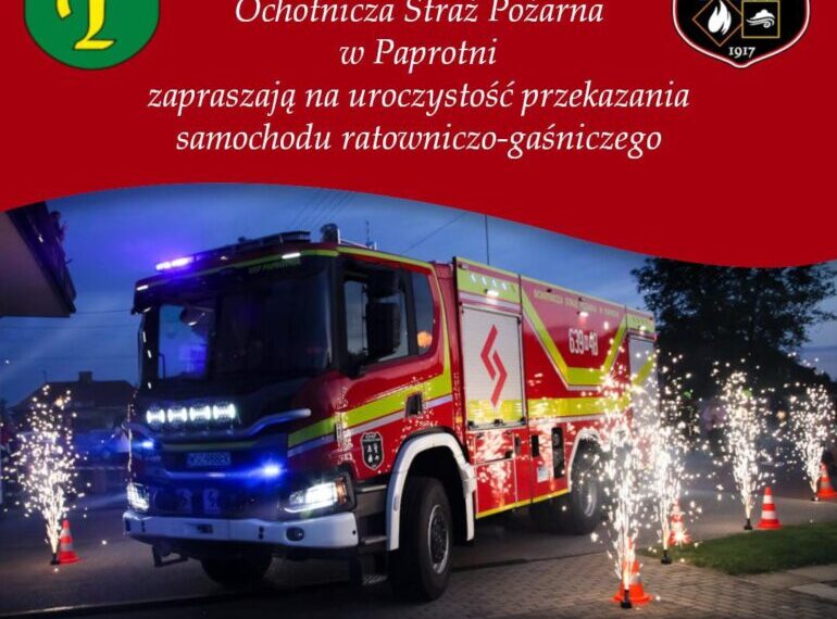 Oficjalne przekazanie wozu bojowego w OSP Paprotnia