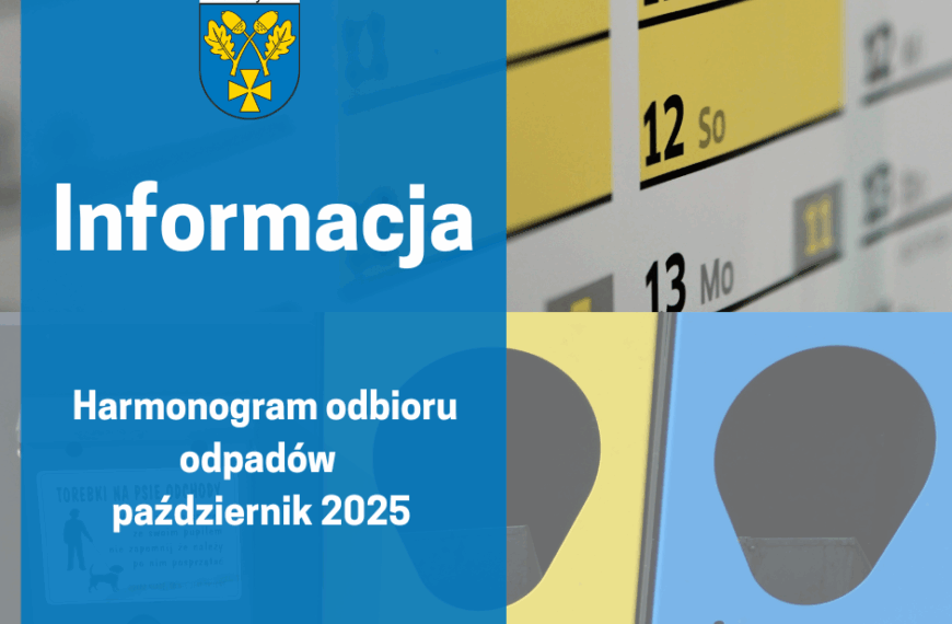 Harmonogram wywozu odpadów na miesiąc październik 2025