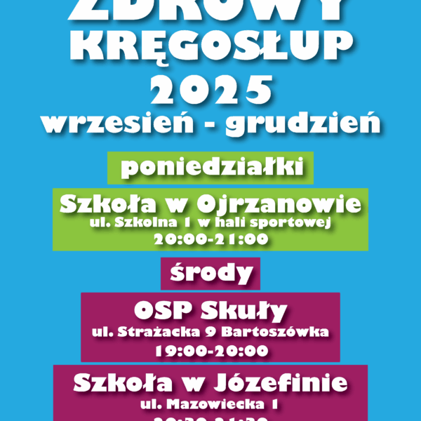Zdrowy kręgosłup 2025 – od września dodakowa lokalizacja
