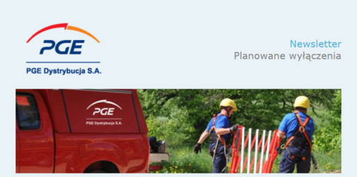 Automatyczne powiadamianie o planowanych włączeniach prądu – subskrybcja newsletteru