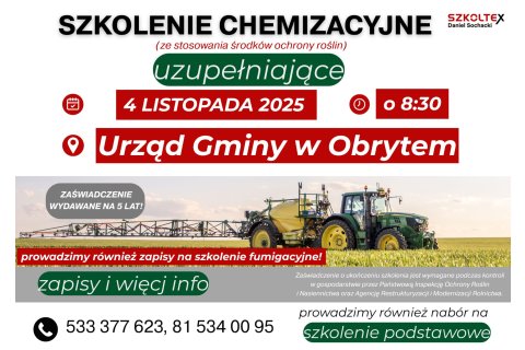 Szkolenie skierowane do rolników w zakresie stosowania środków ochrony roślin