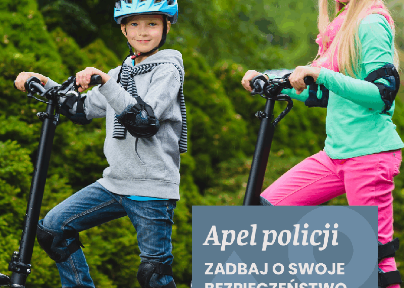 Apel policji dot. hulajnóg elektrycznych: Jedź odpowiedzialnie, zadbaj o swoje bezpieczeństwo