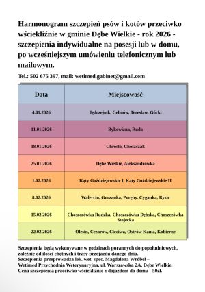 Harmonogram Szczepień