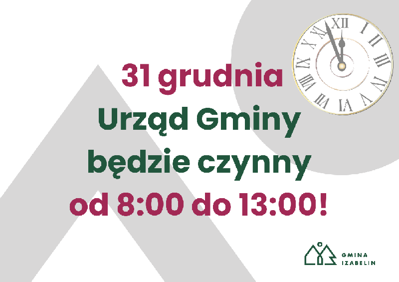 Planujesz wizytę w urzędzie w sylwester? Sprawdź godziny pracy