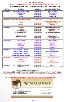 Zaktualizowany harmonogram szczepień ‼️‼️