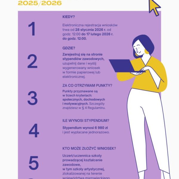 Mazowiecki program stypendialny dla uczniów szkół zawodowych