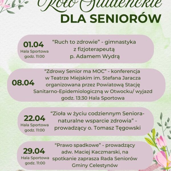Spotkania Celestynowskiego Koła Studenckiego dla Seniorów