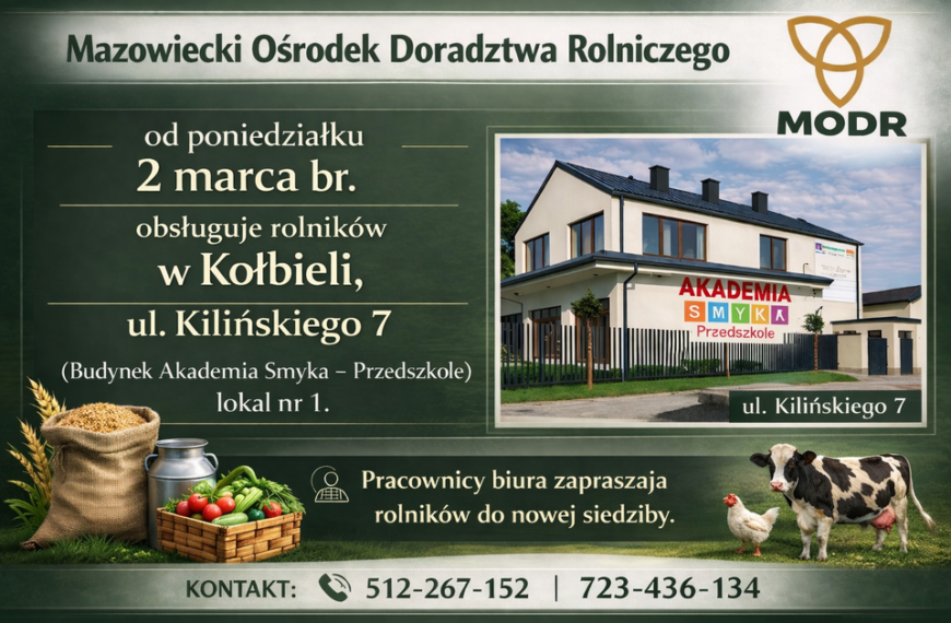 Nowa lokalizacja biura Powiatowego Zespołu Doradztwa Rolniczego