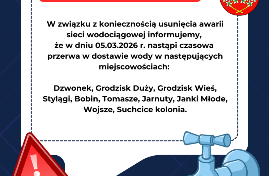 PRZERWA W DOSTAWIE WODY!