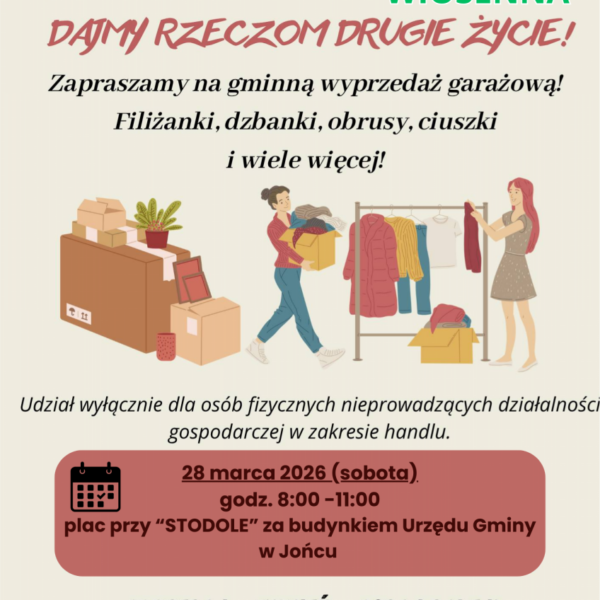 Wiosenna wyprzedaż garażowa w Jońcu