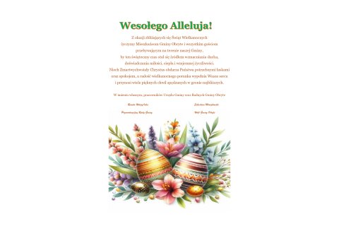 Życzenia z okazji zbliżających się Świąt Wielkanocnych