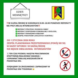 Dzień wewnętrzny w Urzędzie Gminy