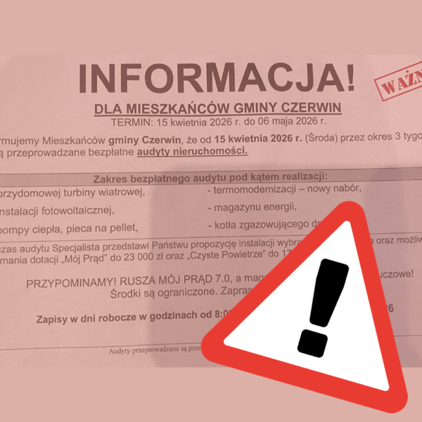 Uwaga Mieszkańcy Gminy Czerwin!