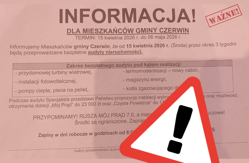 Uwaga Mieszkańcy Gminy Czerwin!