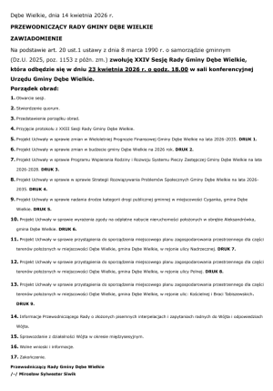 XXIV Sesja Rady Gminy Dębe Wielkie